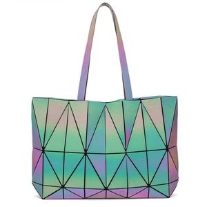 Iridescent reflective tote bag/ purse